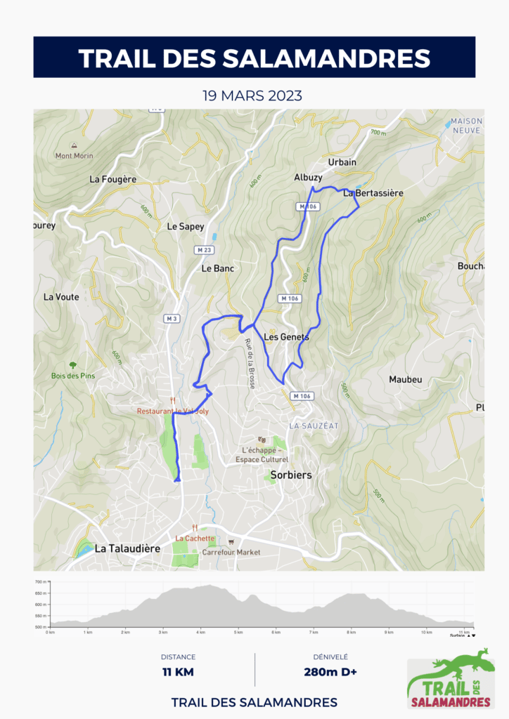 Trail des Salamandres sorbiers 2023 route42 route 42 11 11KM LOIRE